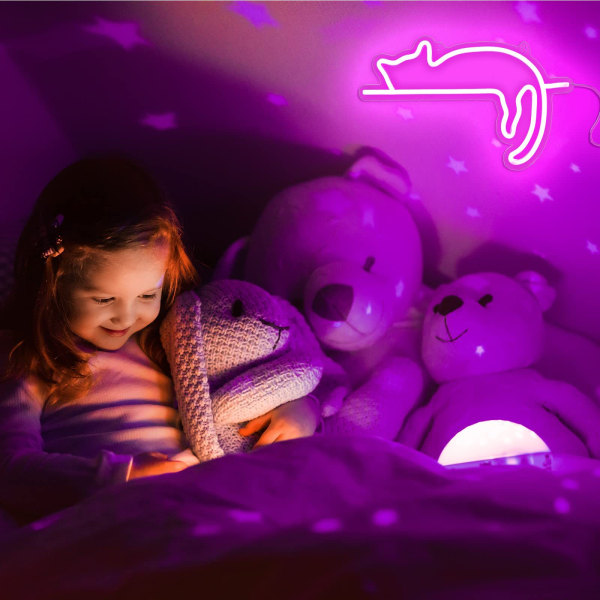 Katt LED-skylt Väggdekor Anpassad Katt Neon Skylt USB Neon Skylt för Var