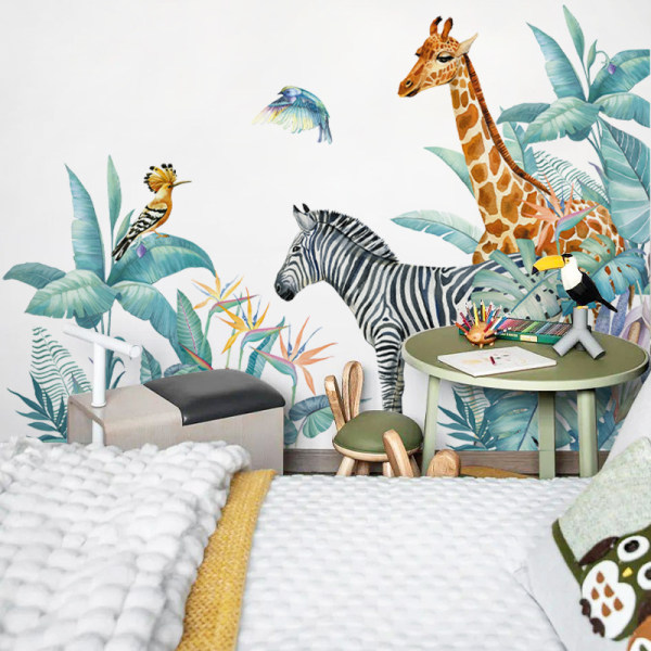 Zebra giraff barnvägg klistermärken sängkläder d