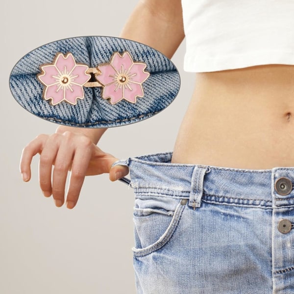 Midjeknäppare för Byxor, Jeansknappar för Lösa Jeans, Inga Sömmar och Inga Verktyg Jeansknapp Åtdragare, Justerbara Knappar för Jeans Byxor Knapp Åtdragare In