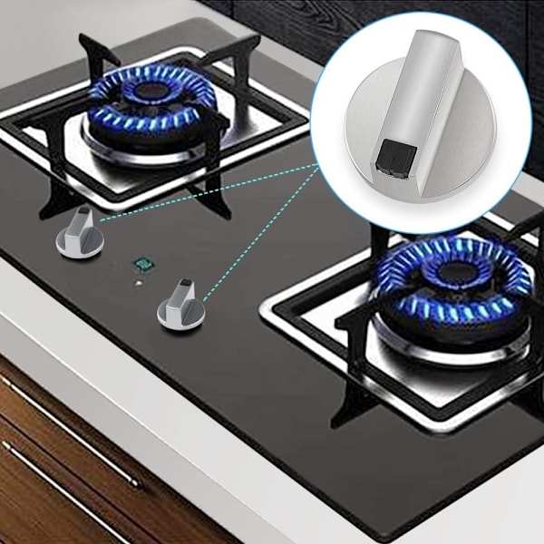 8 stk. Metall Komfyr Knapper, Universal Komfyr Knapper Ovn Kontroll Knapper Erstatning Tilbehør for Komfyr Gasskomfyr Ovn, 6mm