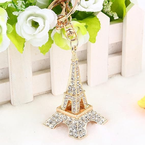 Rhinestone Eiffeltornet Nyckelring, Bling Crystal Eiffeltornet Nyckelc