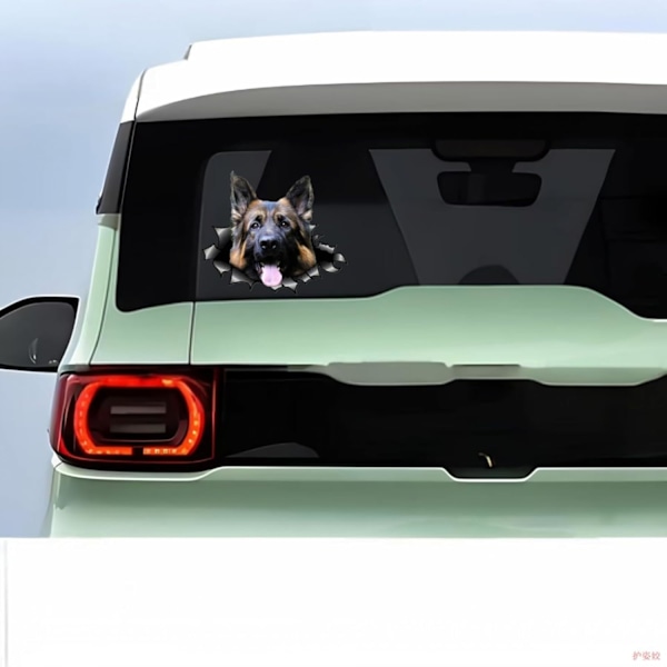 15cm Tysk Hyrdehund Bilsticker Tysk Hyrdehund Sticker Kæledyrs Hund Bilstickers Rivet Reflekterende Vandafvisende Bilklap Bagagerum
