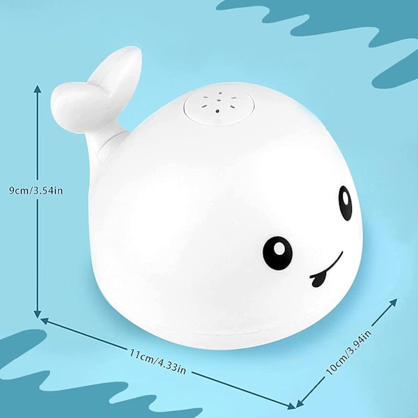 Babybad- och poolleksak, Jet Whale med LED Grå