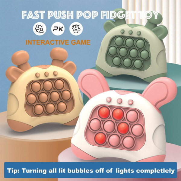 (Giraf-Brun）Quick Push Bubbles Pop Fidget Toy It-spil, Fast Pu