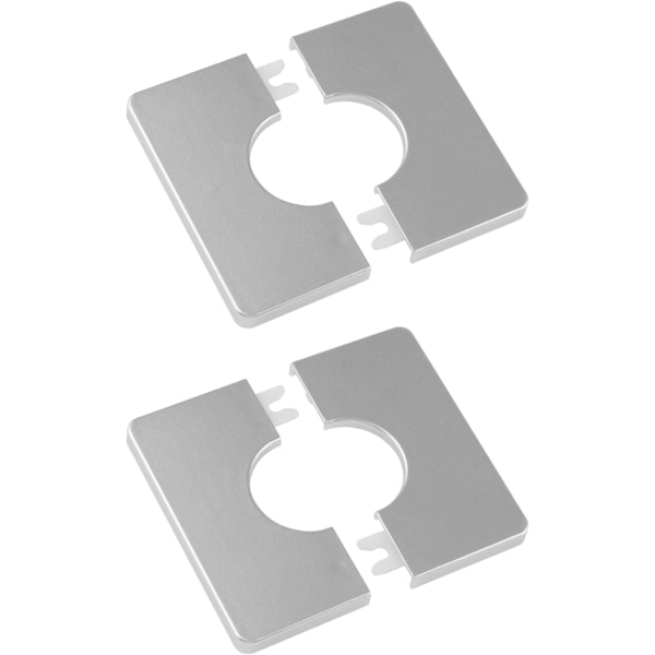 2-pack silverfärgade självhäftande fyrkantiga plaströrskåpor för 33 mm diameter duschrör