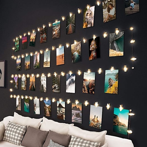 (Blanc Chaud)Guirlande Lumineuse Photo, 100 LED 10M Guirlande P