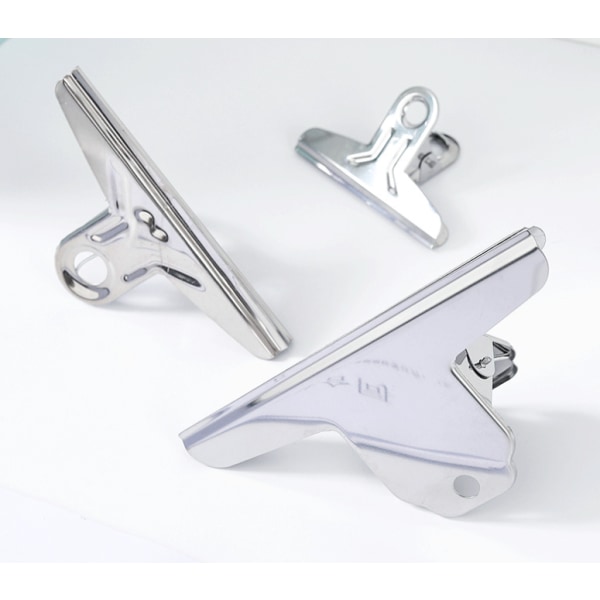 20 st Bull Hinge Clips Silver Metallklämmor 15cm