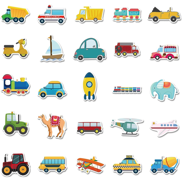50 Kids Car Stickers, Cartoon Car Stickers, Portable with Cl