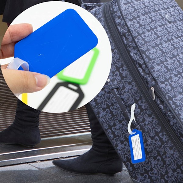 10-pakks kofferlapp, reisetilbehør, identifikasjonslapper, fargerike plastkofferlapper for bagasje, reiselapp