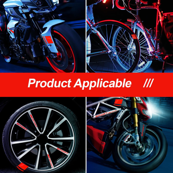 (Sininen) 12 kpl heijastavia autotarroja, punainen heijastava auton pyörä