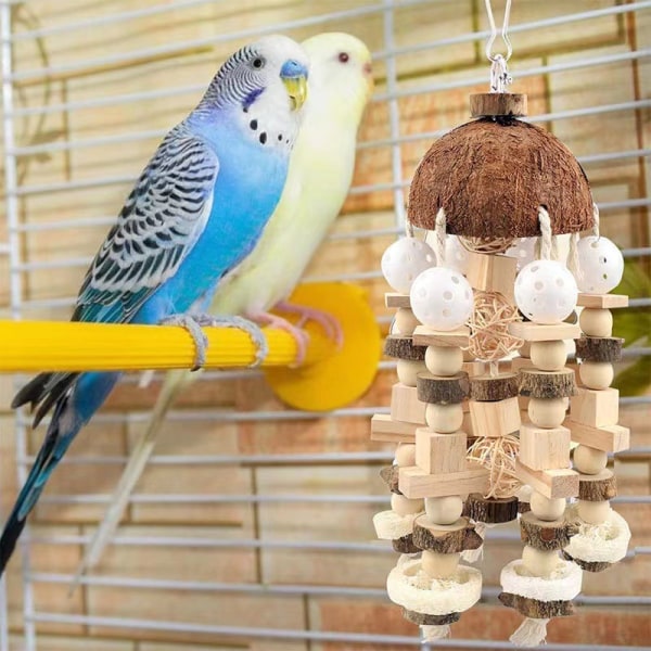 Blå dröm Gros Oiseaux papegojor tuggar leksaker, burar