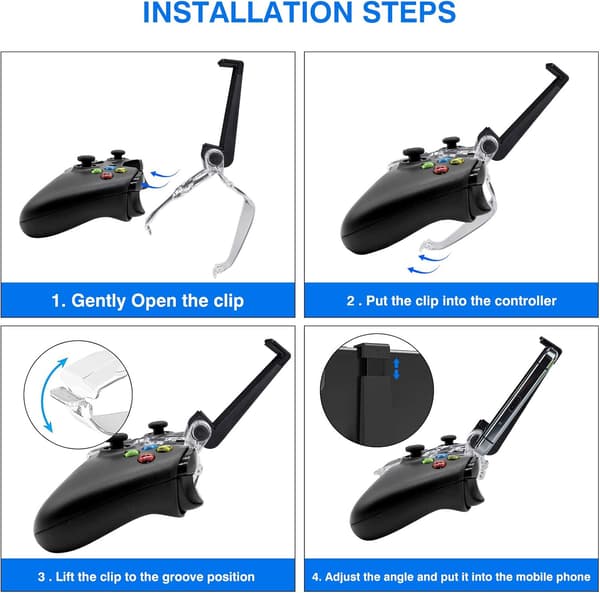 Telefonholder til Xbox Series S/X Controller, Foldbar Udtrækkelig Spilcontroller Holder Clip Smart Clip Holder til Xbox Series S/X Spilcontroller