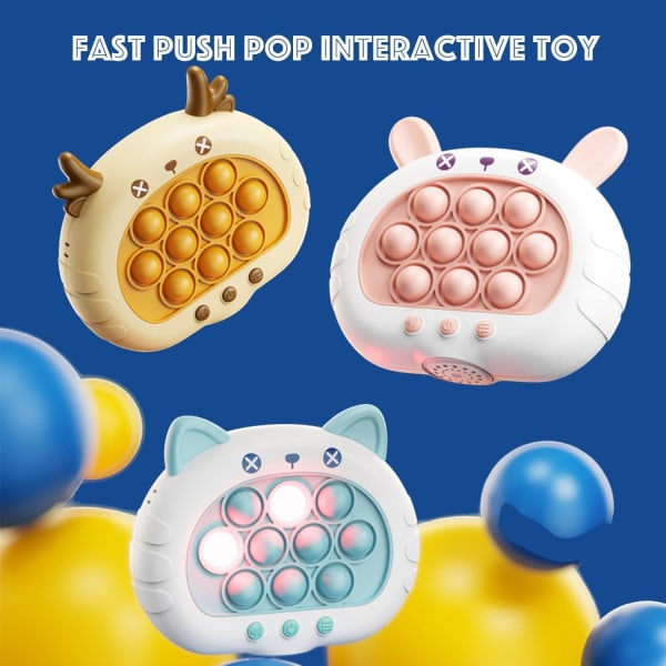 (Cat)Quick Push Bubbles Pop Fidget Toy It Game, Fast Push Light U
