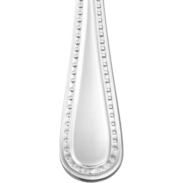 Set med 12, Rostfria Matskedar med Pärlkantad Kant, 17cm, Silver