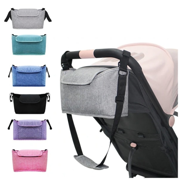(Svart) Hängväska för barnvagn Stor kapacitet baby