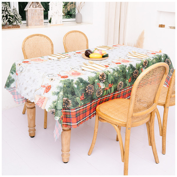 Rektangulär Julduk Polyester 144 * 180cm Jul