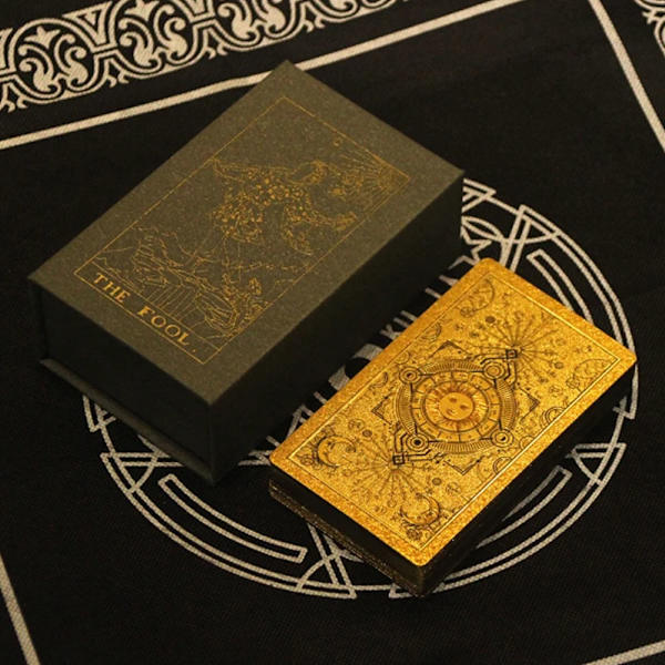 Luksuriøse gullfolie Tarot Oracle-kort Divination Fate høy kvalitet G