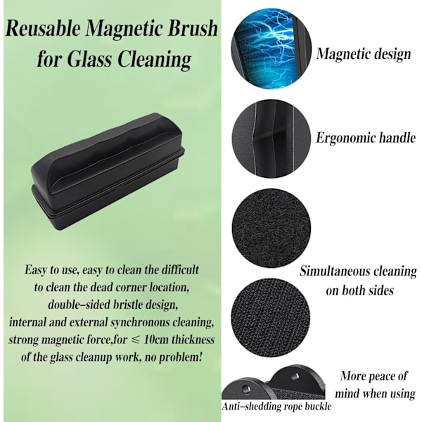 Akvarium Glas Magnetisk Børste Stærk Magnetisk Glasrenser til Alger Akvarium Magnetisk Glasrenser Velegnet til Rengøring