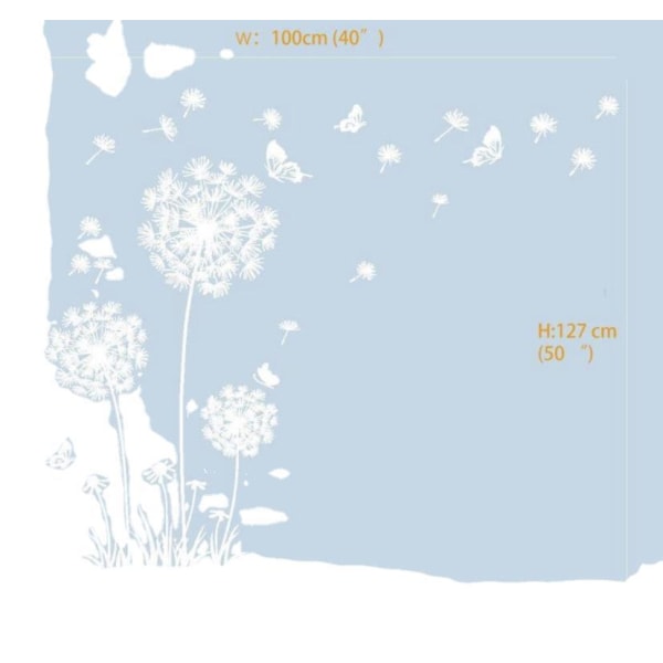 Gigantiske Løvetann Veggklistremerker Flygende Blomster Sommerfugler Vegg