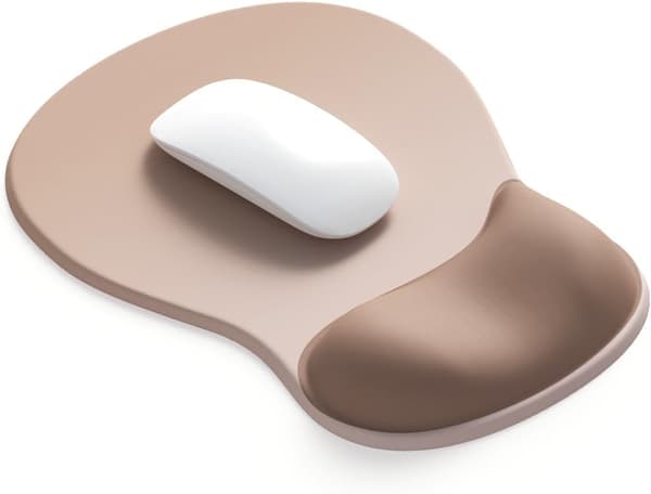 Ergonomisk musematte med gelpute, musematte med håndleddsstøtte, sklisikker musematte (1 stk. mokka)