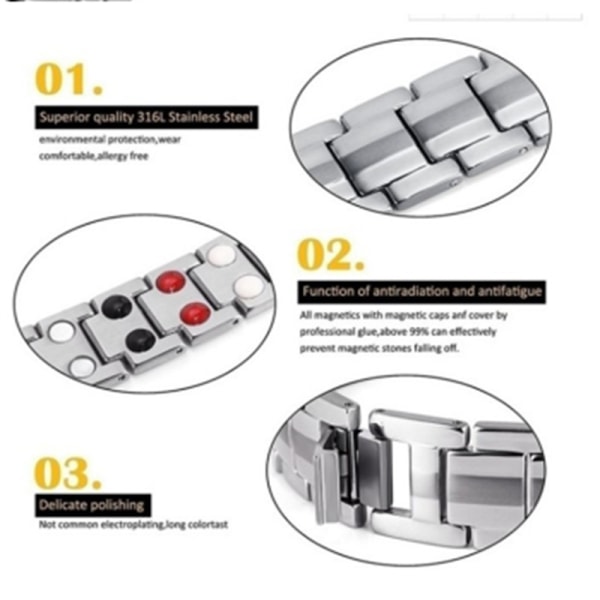 Dubbelrads Magnetterapi Armband för Män Par Armband