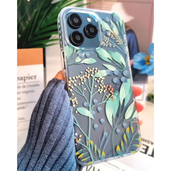 iPhone 16 Pro Max Skal med Sommarängblommönster, Söt Transparent Blommönster Telefonfodral för Kvinnor Flickor, [Gula