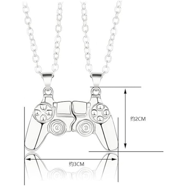 2 stk. magnetisk spillekonsol controller par halskæde - 1 par halskæder Silvery