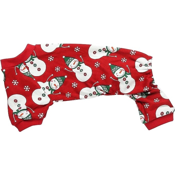 Söta små husdjurshundar pyjamas kläder snögubbe röd snöflinga jul husdjur kläder halloween jul