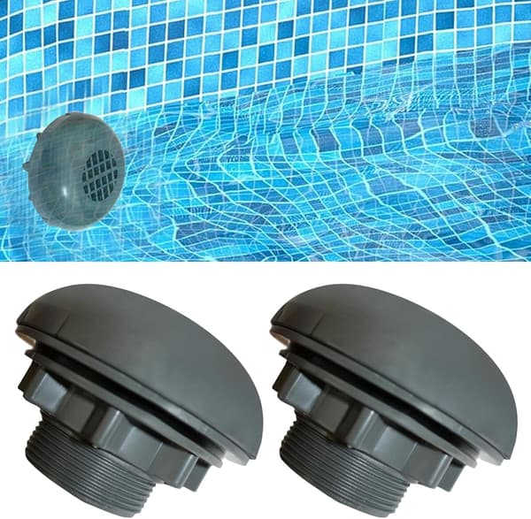 Sæt med 2 indløbs-/udløbsventiler, overjordisk poolfilterpumpe, 38 mm poolslangeadaptere, poolslangefitting (filter)