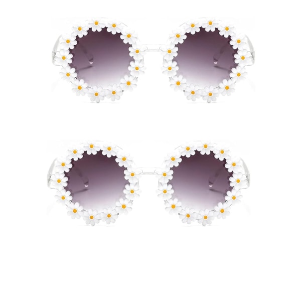 2 Damesolbriller, Noble Classic Daisy Round Solbriller Dame/