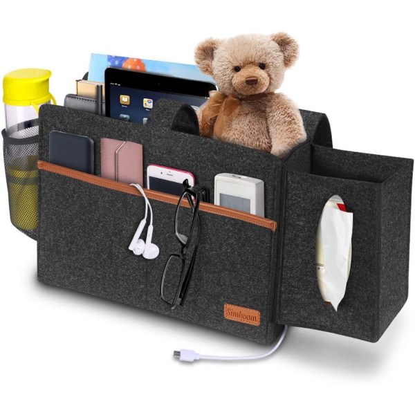 Bed Organizer Bag Felt Bed Shelf with Tissue Box and Bottle Holde