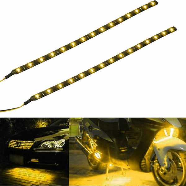 10 stk gule vanntette fleksible LED-striper under karosseriet F