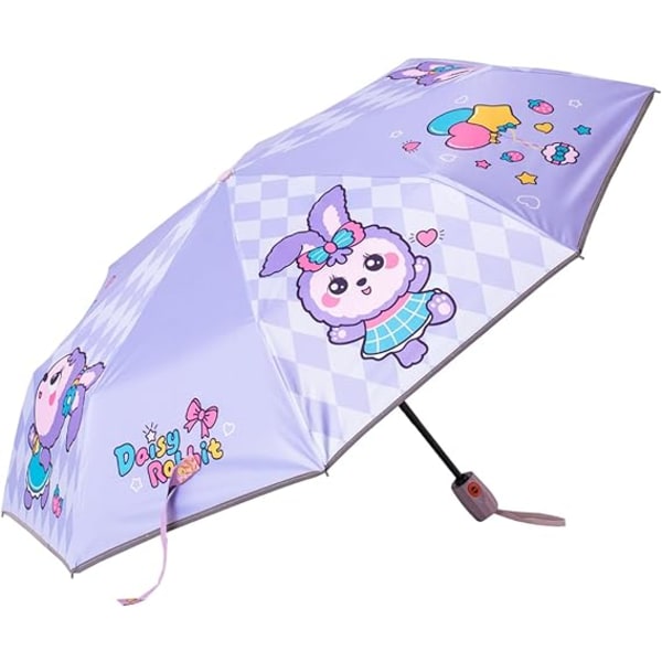 1 børneparaply automatisk paraply med tegneseriekanin stærk gevinst