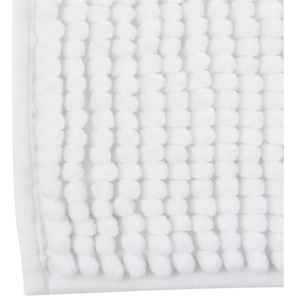 Baderomsmatte, hvit, mikrofiber, 40 x 60 cm