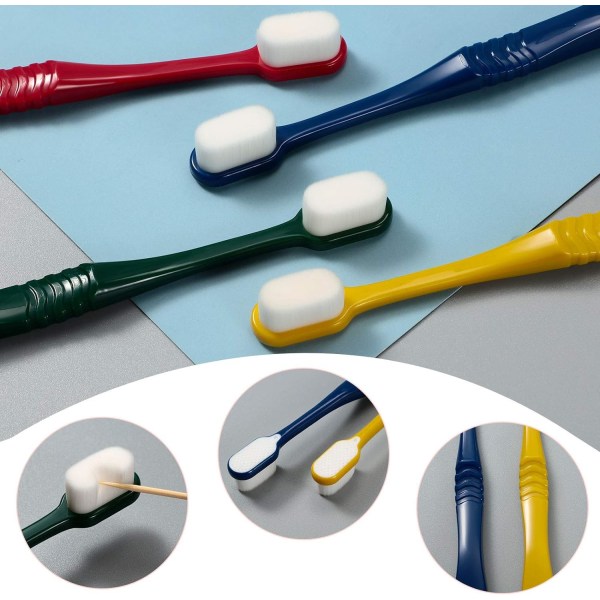 4 delar mjuk manuell tandborste Micro-Nano Extra mjuk borst också