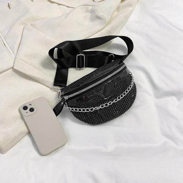 Rhinestone-rintakassi naisille, vyölaukut, crossbody-laukut
