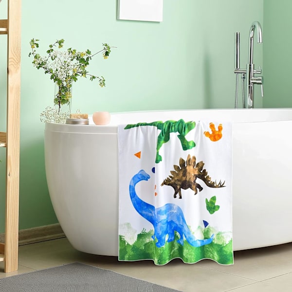 Dinosaurie strandhandduk - Vattenfärg Dino 70 x 150 cm Polyester Campi