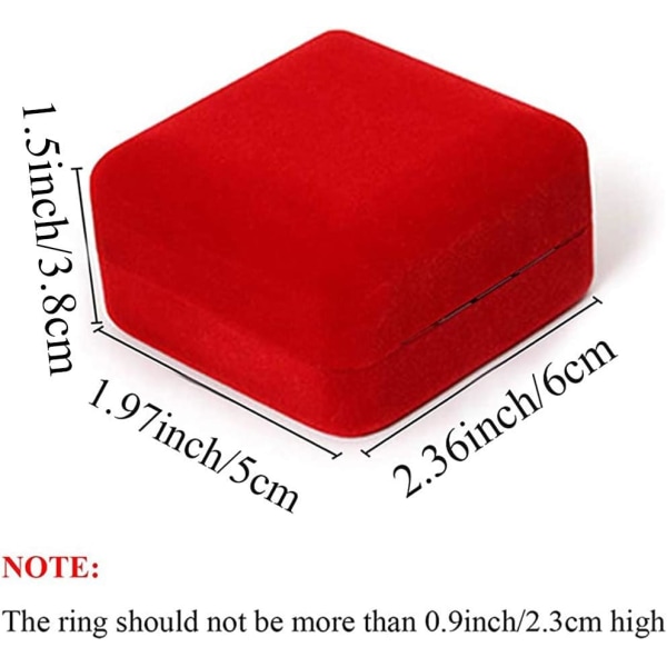 (Rouge) Boks i fløyel med LED-lys Ring Box for