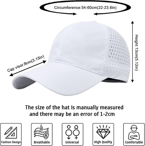 Hurtigtørrende Baseball Cap til Mænd, Unisex Sports Hat - Foldbar Mesh Sol