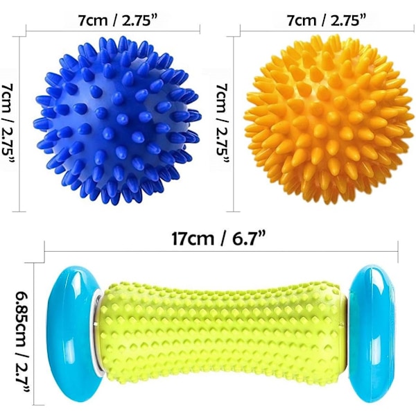 Fotmassasjevals med piggete kule for fot smertelindring - Massasjer for å lindre plantar fasciitt og hæl/fotbue smerter og avslappende