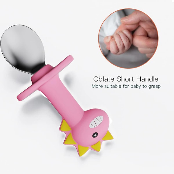 (Kort rosa) 2-pack babysked babygaffel morots babysked för att mata barnet, stimulera entusiasmen
