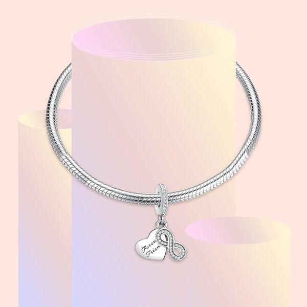 Hustru, barnbarn, syster, dotter, mamma, dotter och mamma familjemedlemmar charm för armband 925 Si