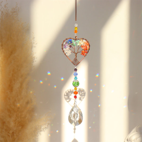 Ensemble 3 , Attrape Soleil Cristal, Verre Clair Prisme Fleur de