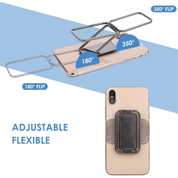Mobiltelefon Ringhållare Finger Kickstand, 360° Rotation Fällbar Metall Ultra Tunn Bakre Grepphållare fo