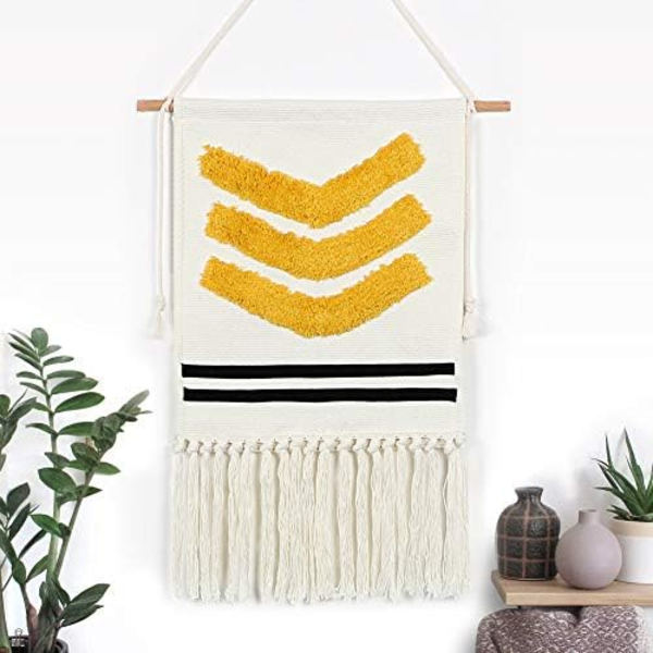 Makrame-seinävaate Tapetti Boho Chic Bohemian Koti Sisustus Nuputettu Geometrinen Seinätaide Bohemian Tausta Kaunis Asun