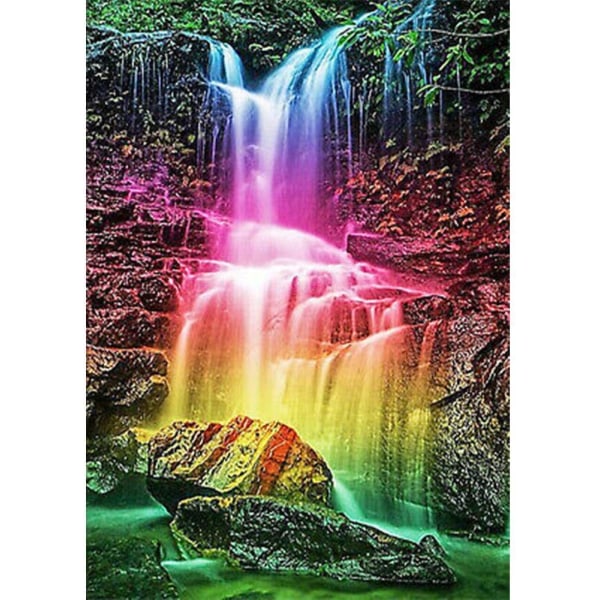 30x40 cm 5D DIY Full Diamond Painting, Panoramic Waterfall