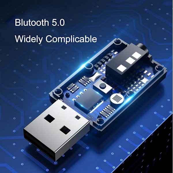 Bluetooth 5.0-adapter 3-i-1 USB trådløs sender og mottaker