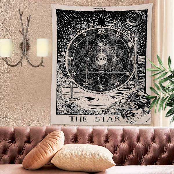 (150x200cm) Tarotstjärna Gobeläng Väggbonad Zodiak Gobeläng Astro