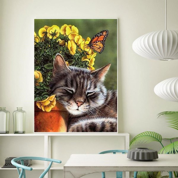 30 × 40 Sleeping Cat Diamond Painting (30 * 40, 1 piece) Diamon