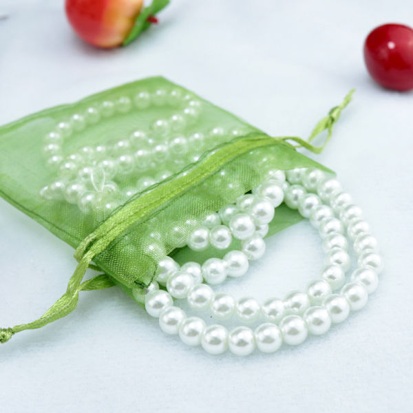 Blå drøm 100 stk. grøn (7x9cm) organzaposer, organza gaveposer